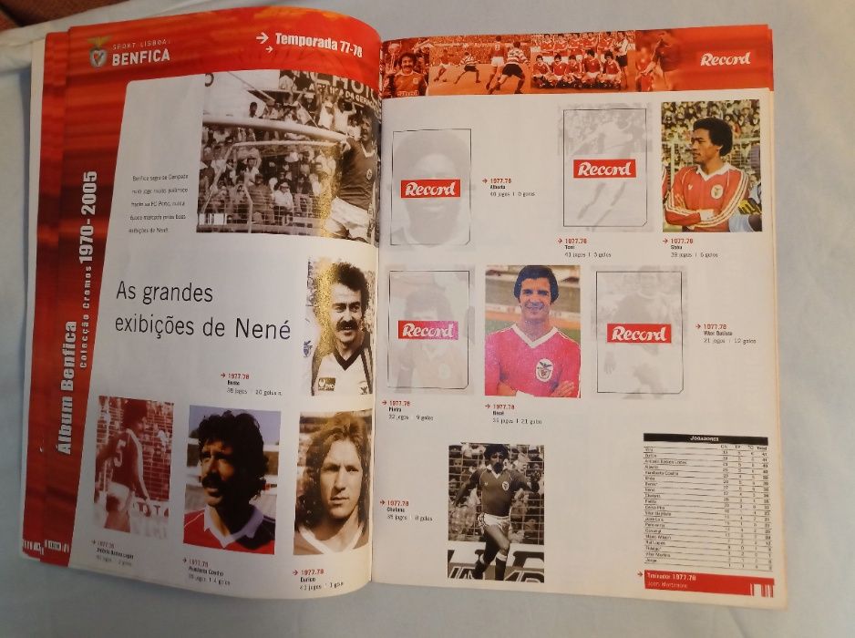 Álbum Benfica 1970 a 2005 Caderneta