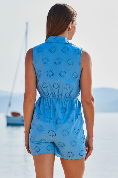 Ніжно голубий літній комбінезон з прошви бренд sosandar