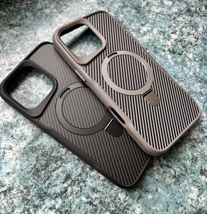 Карбоновий чехол з Magsafe для iPhone 15,16 Pro Max і ін. (Black,Gray)