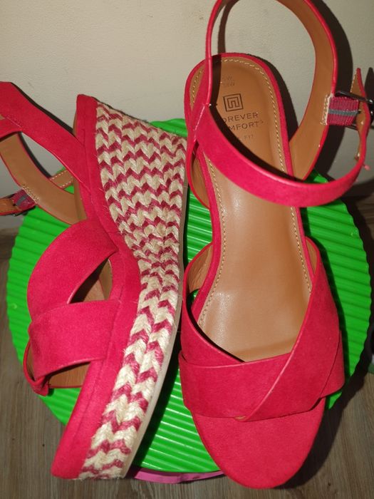 Next Forever Comfort czerwone buty sandały na koturnie Rozmiar 38