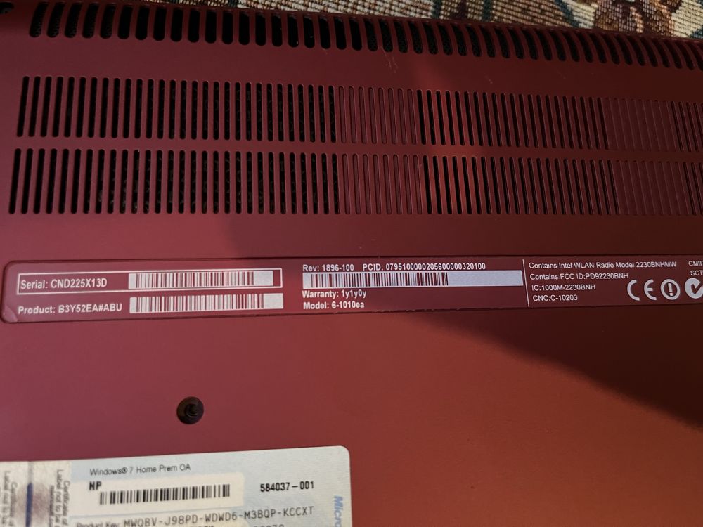 Hp envy 6 notebook