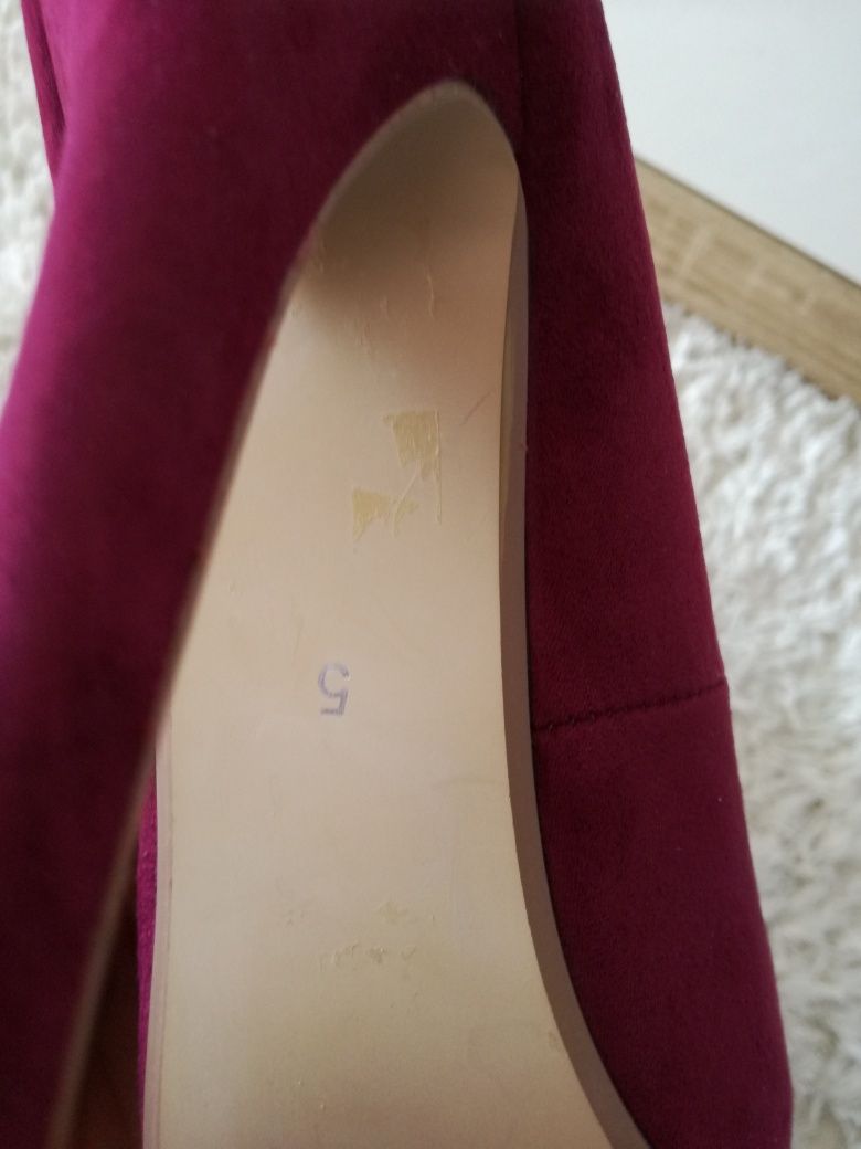 Śliczne bordowe szpilki, czółenka Dorothy Perkins, rozmiar 38