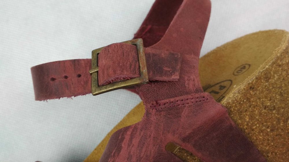 PLAKTON Sandały Na Koturnie Buty Klapki Skórzane Roz. 40