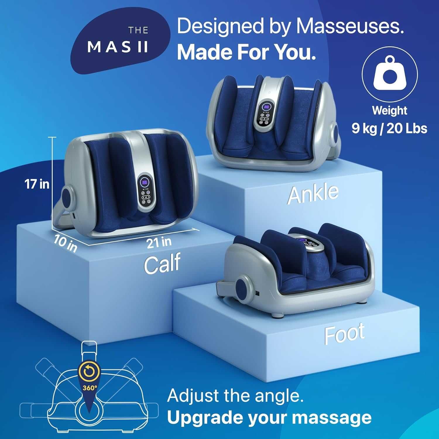 MIKO MAS 2 Masażer stóp, łydek i nóg 3w1 Shiatsu z ogrzewaniem i pilot