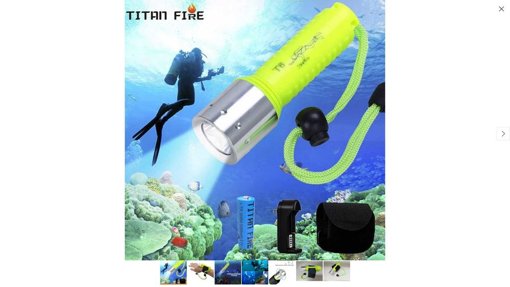 Latarka wodoszczelna do nurkowania pod wodą