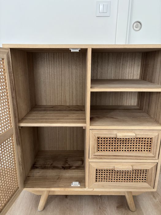 Aparador com gavetas Ralik Wood - Cor : Madeira Natural