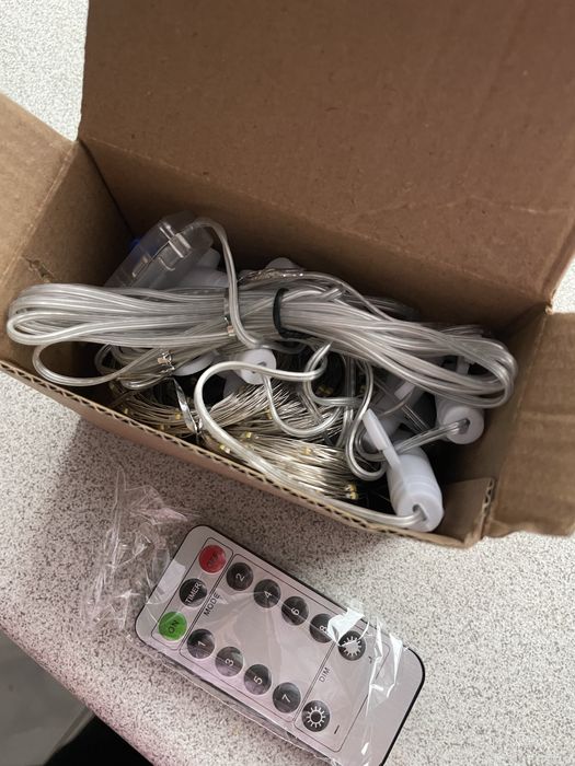 Nowa kurtyna girlanda swietlna lampki cieple swiatlo led