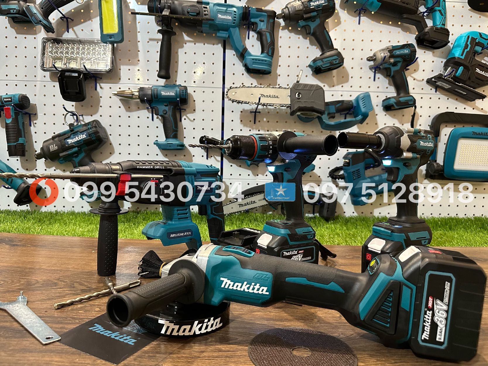 4/1 набір Makita Болгарка Шуруповерт Гайковерт Петрфератор 36V 9Ah