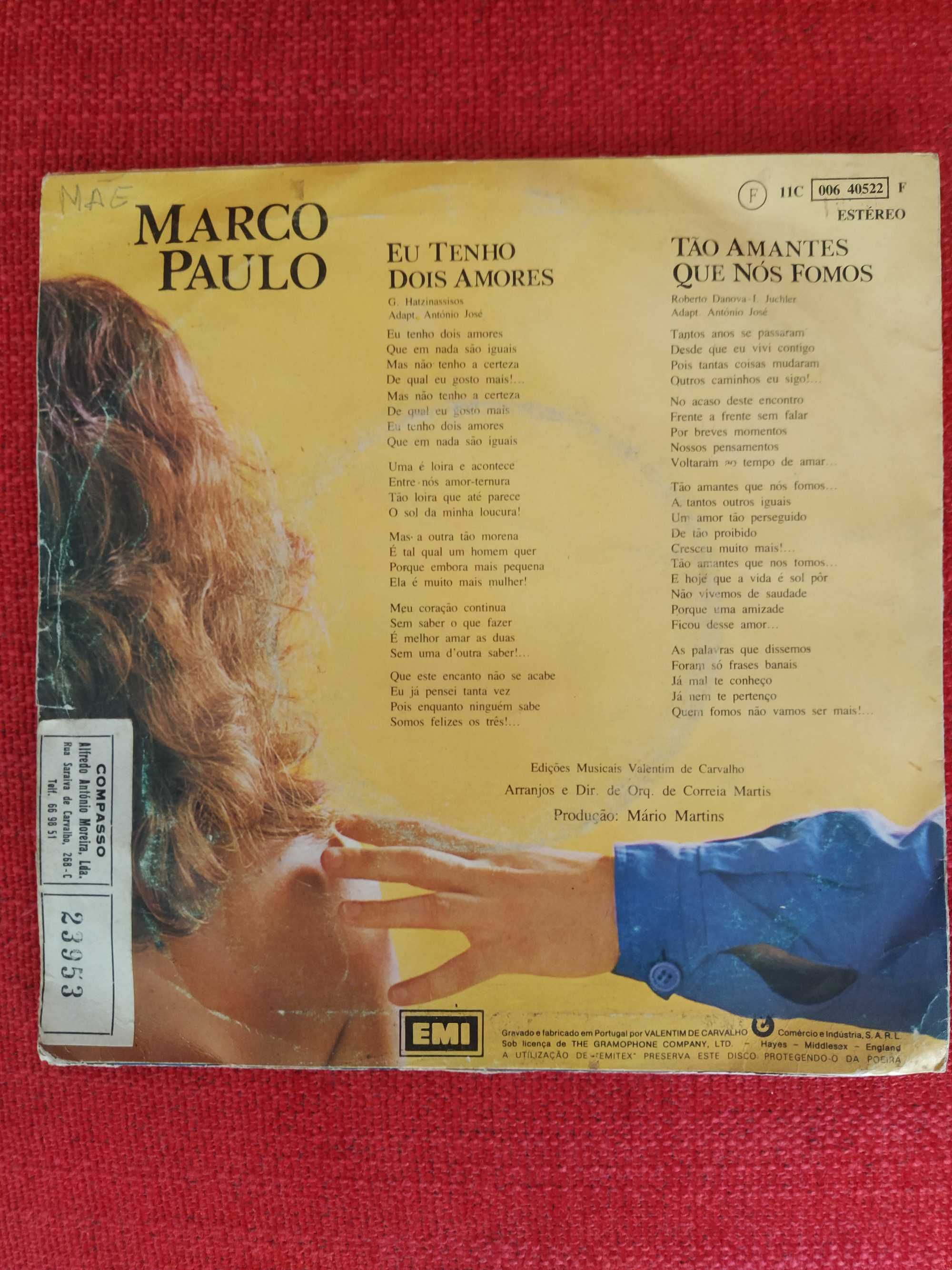 Single de Marco Paulo - Eu Tenho Dois Amores