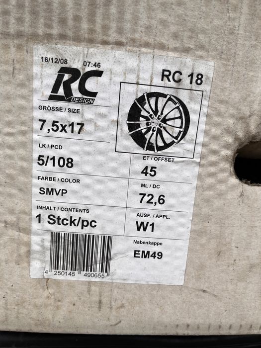 Alufelgi, jak nowe używane przez 3- miesiące