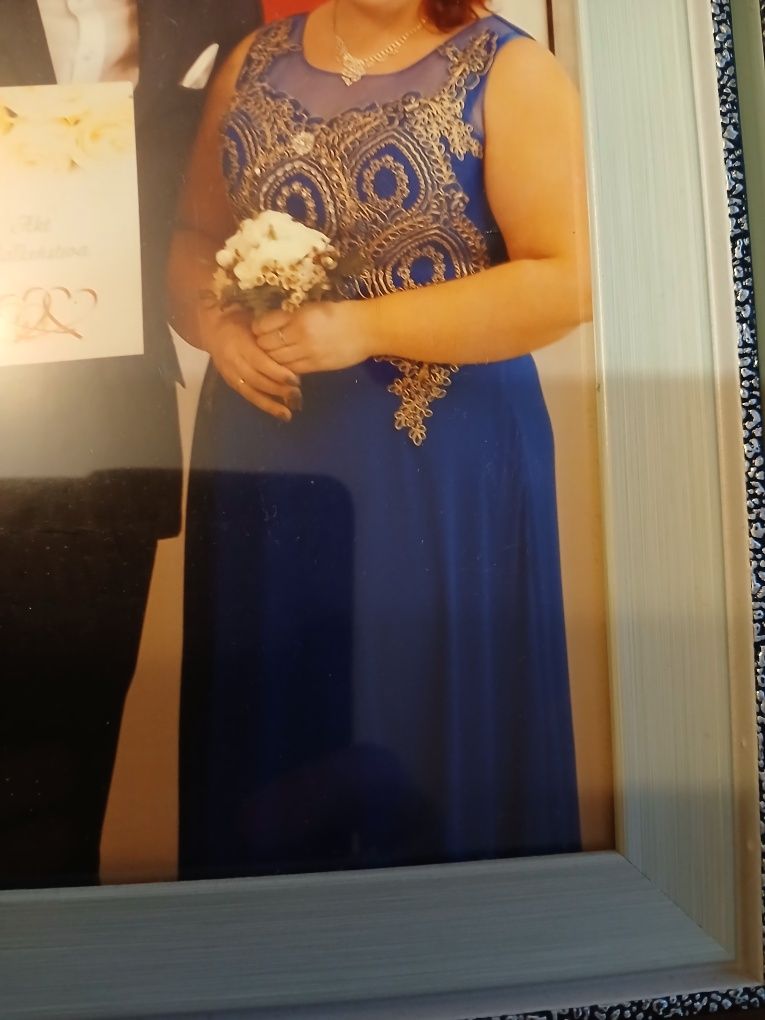Sukienka maxi chabrowa