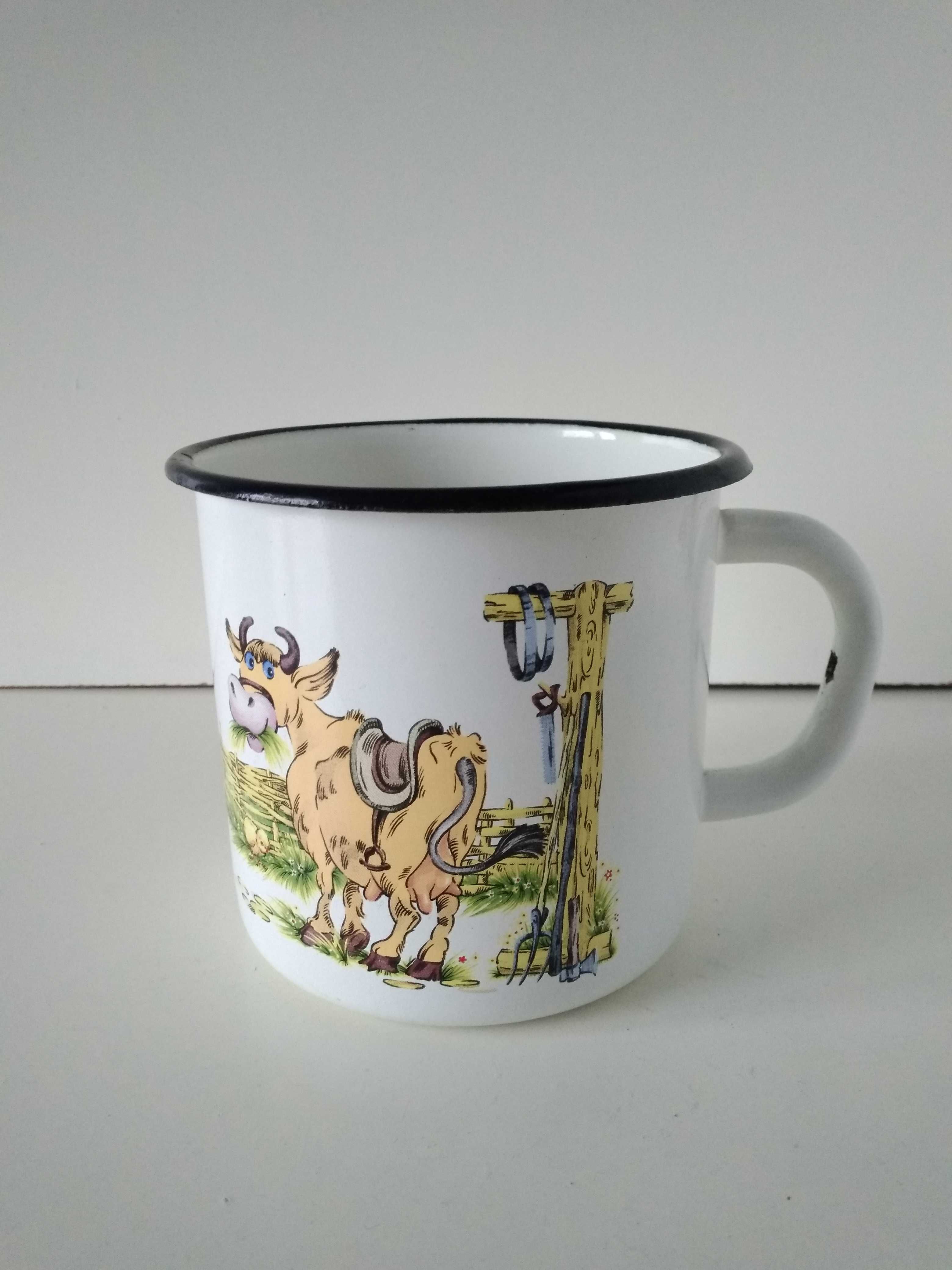 Эмалированная кружка 1 литр козак без коня кругом сирота