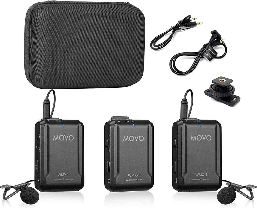 Movo WMX-1-DUO 2,4 GHz podwójny bezprzewodowy system mikrofonu krawat