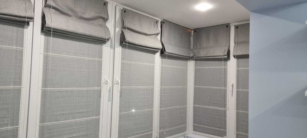 Римские шторы, блекаут, двойні римські штори, с тюлью, с принтом