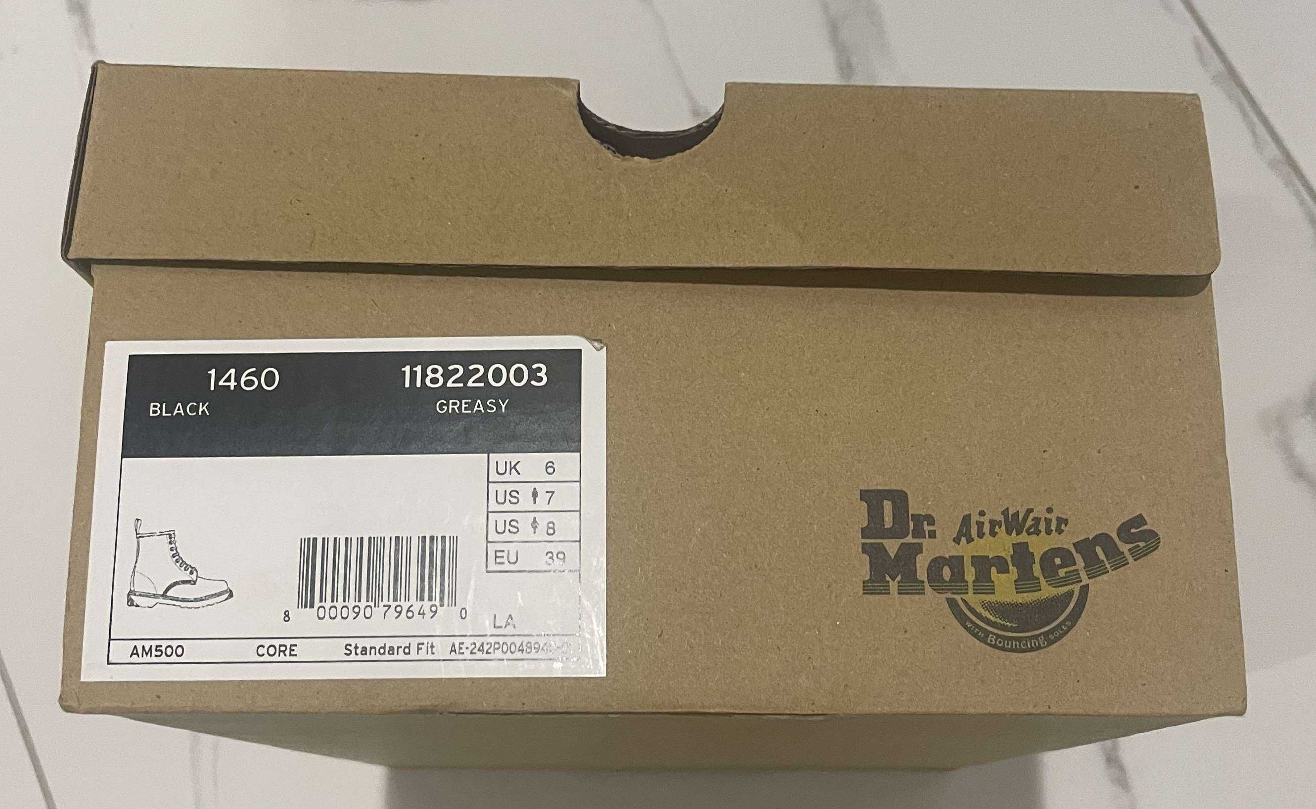 Buty Dr Martens 1460 BLACK GREASY - nowe roz. 39