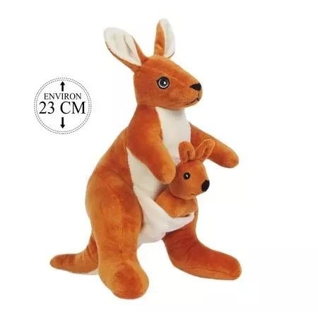 Pluszowy Bozami Kangur z młodym 23cm+mały 9 cm. Ciuciubabka