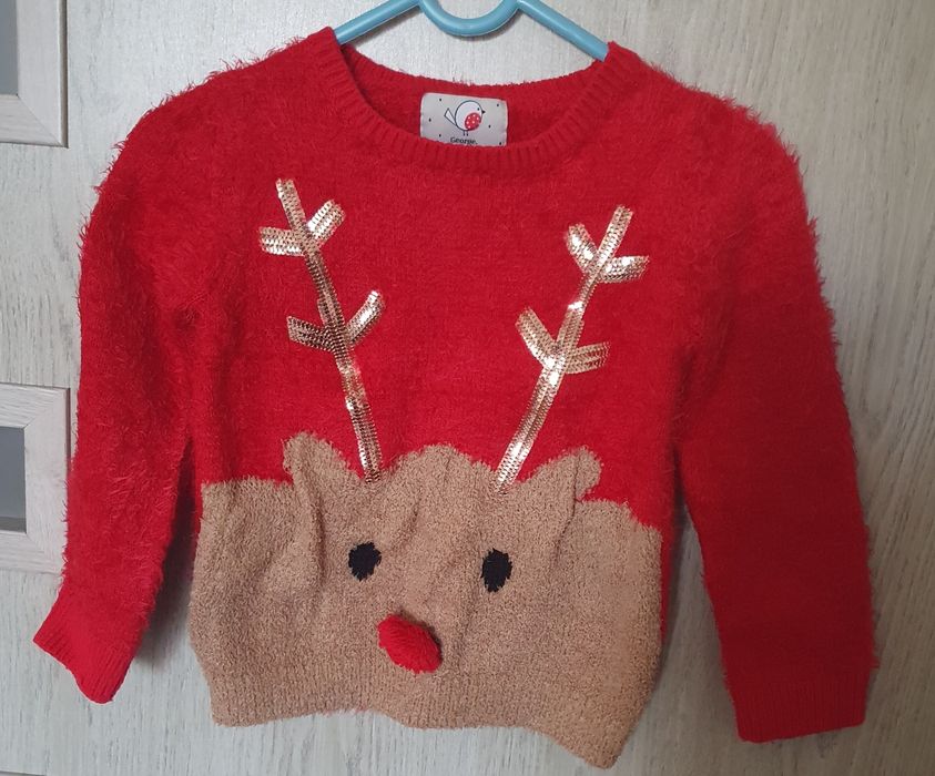 Świąteczny sweterek rozmiar 104/110