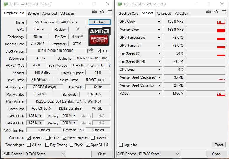 Видеокарта ASUS Radeon R5 230 1GB DDR3/64 Bit  Silent (Hdmi/Dvi/Vga )
