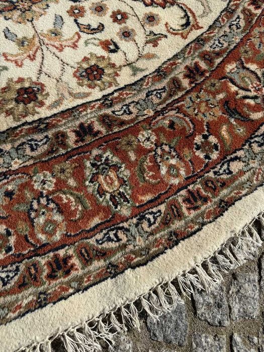 Wełniany r.tkany dywan perski Indo Bidjar średnica 210 cm galeria9 tys