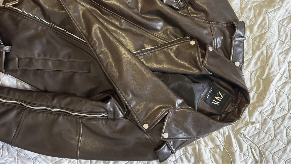 Куртка косуха шкірянка довга Zara