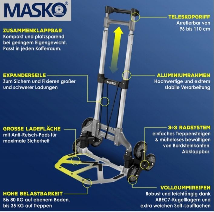 Wózek transportowy na schody 80KG