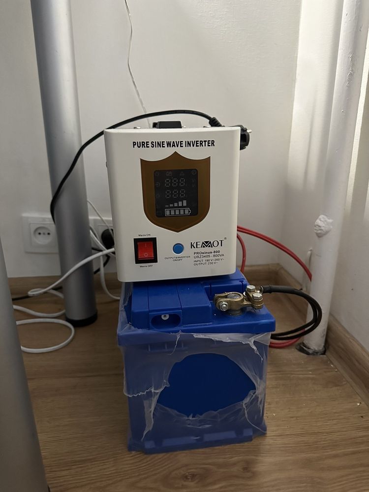 Інвертор 12v - 220v Volt Kemot pro sinus-800 & аккумулятор 105А