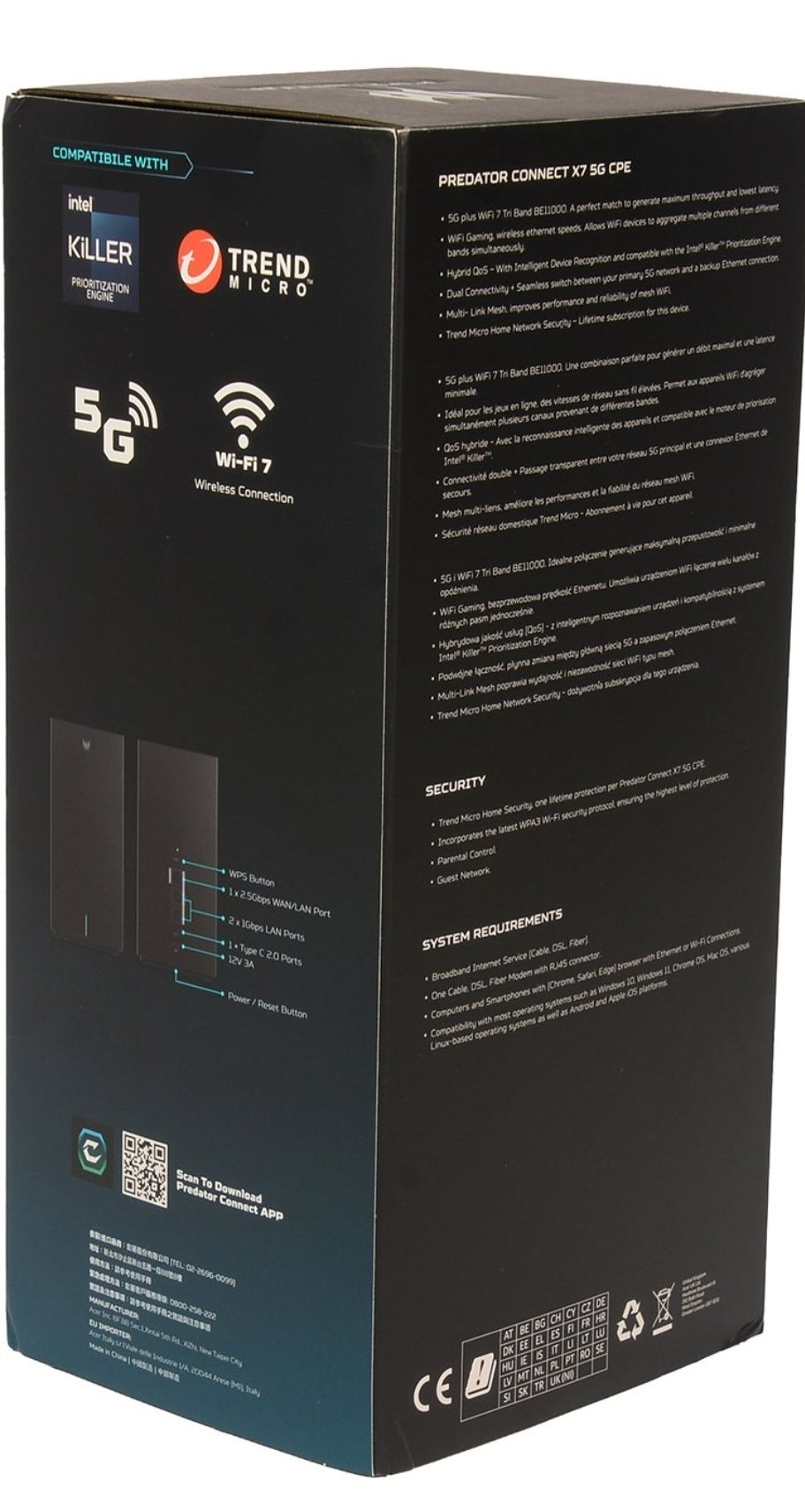 Router z 5G Acer Predator Connect X7 5G CPE Czarny