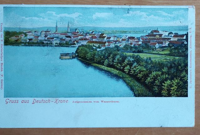 Stara niemiecka pocztówka Gruss aus Deutsch Krone.Wałcz.Widok z wieży.