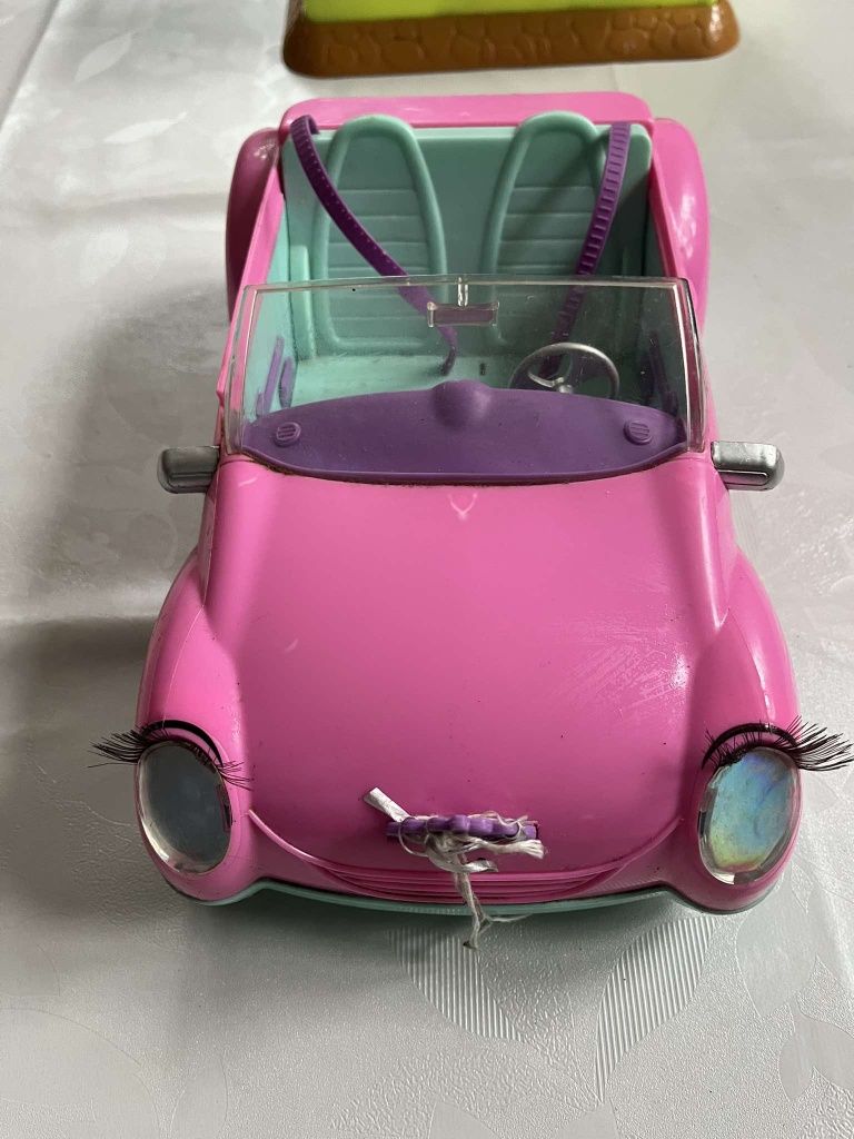 Samochód cabrio dla lalki barbie różowy duży