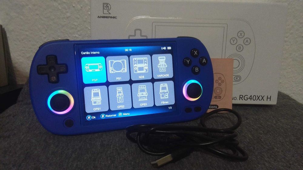 Consola Portátil Anbernic RG40XX H - Azul - Nova!!