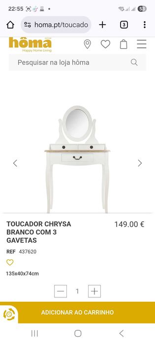 Toucador branco para quarto