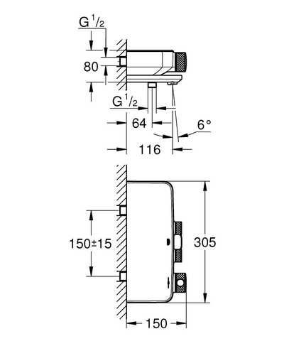 Grohe Grohtherm SmartControl Термостат змішувач для ванни 34718000