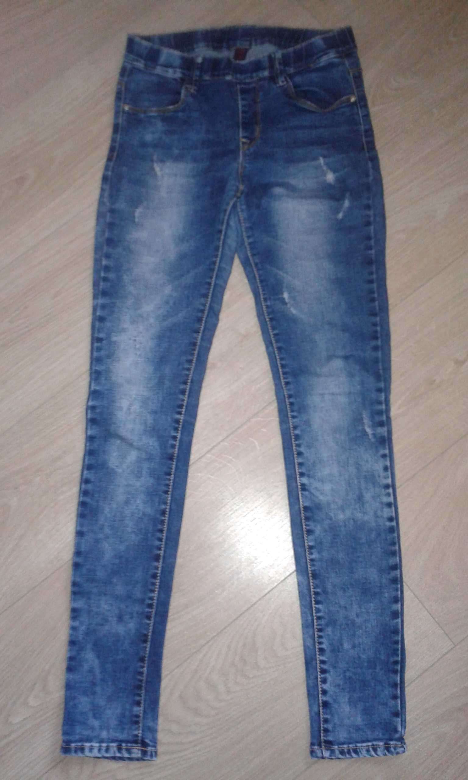 Spodnie jeansowe XS/S 34/36 Skinny Dżinsy rurki z przetarciami damskie