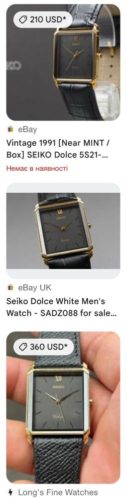 Годинник Seiko Dolce вінтаж унісекс