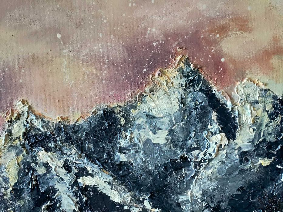 Obraz akryl na płótnie, góry, pejzaż, abstrakcja, 60x90
