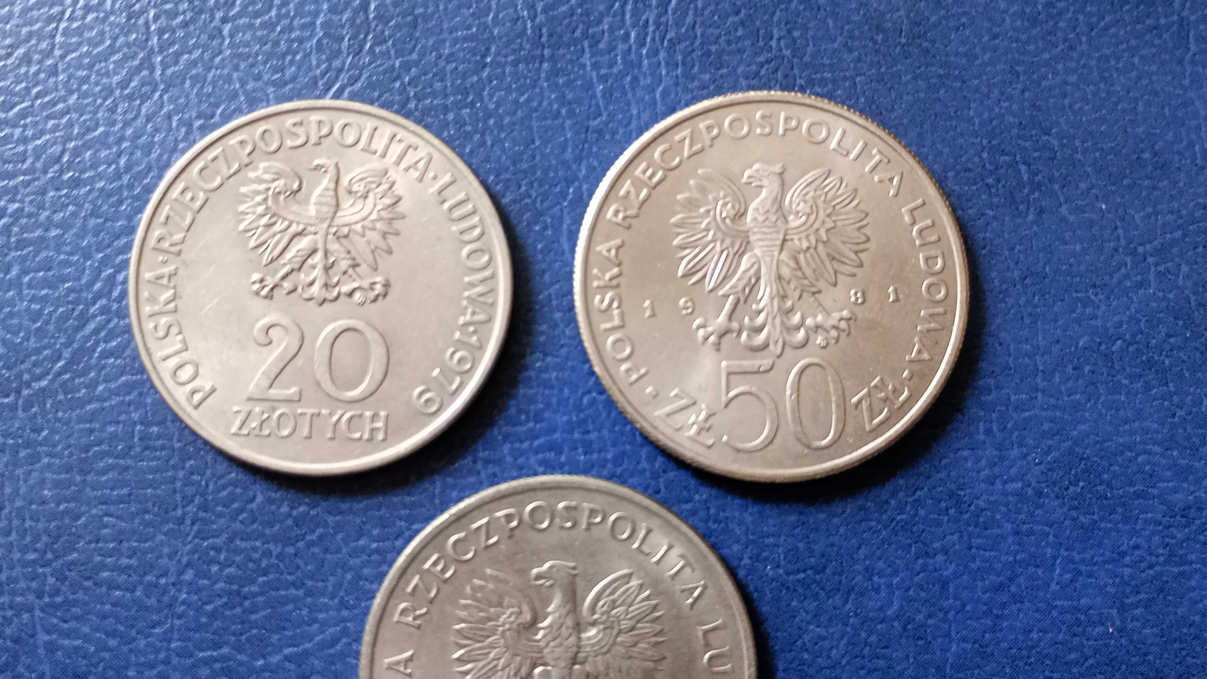 Stare monety Medal 20 zł 50 zł 100 zł zestaw PRL /4