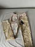 1981 straight jean guess wysadzane cekinami w print ala roberto cavali