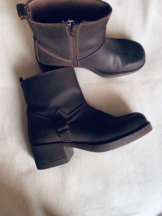 Шоколадні трендові ковбойки байкерські чоботи wrangler 40