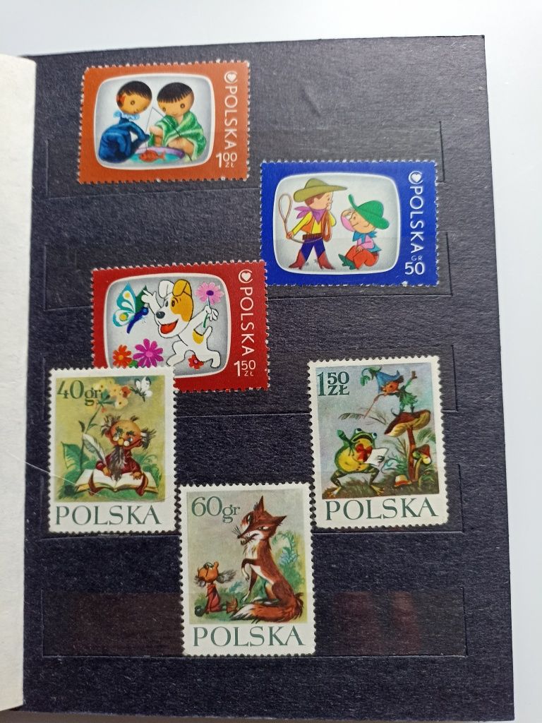 Klaser ze znaczkami, głównie bajki polskie, redonda, Grenada