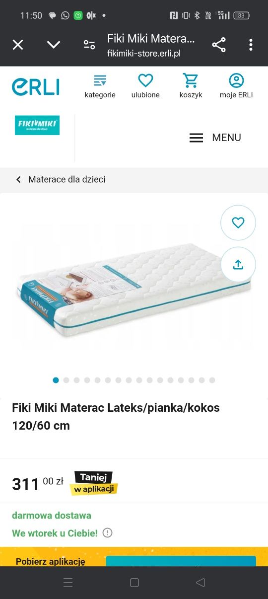 Materac Fiki Miki PRESTIGE jak NOWY
