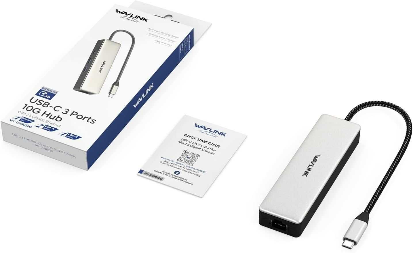 HUB Wavlink USB C do Ethernet Adapter 2.5G Gbps USB C USB A 590