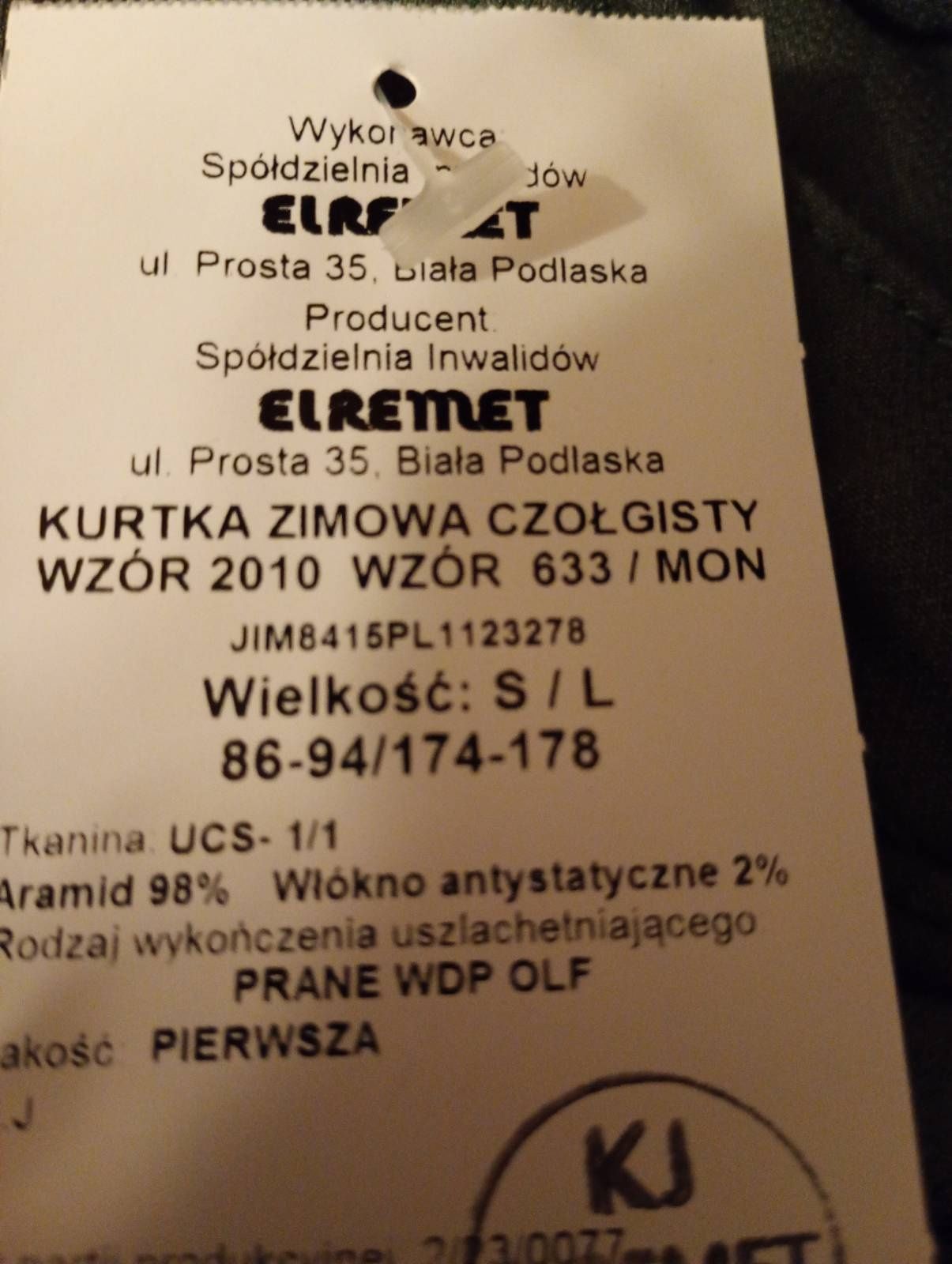 Kurtka zimowa czołgisty 633/MON