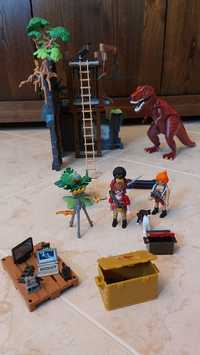 Playmobil acampamento base com dinossauro T-Rex