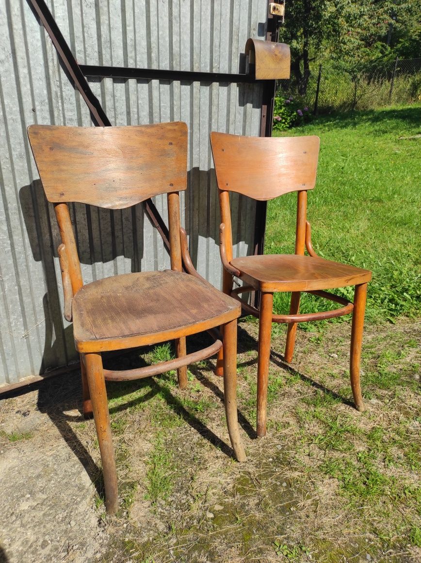 Dwa krzesła typ Thonet, vintage PRL, rustykalne