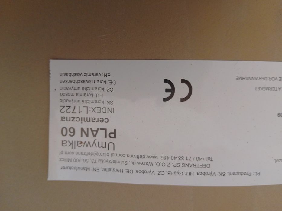 Sprzedam umywalkę nową