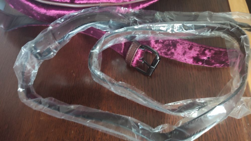 Nowa, welurowa bordowa nerka / torebka.