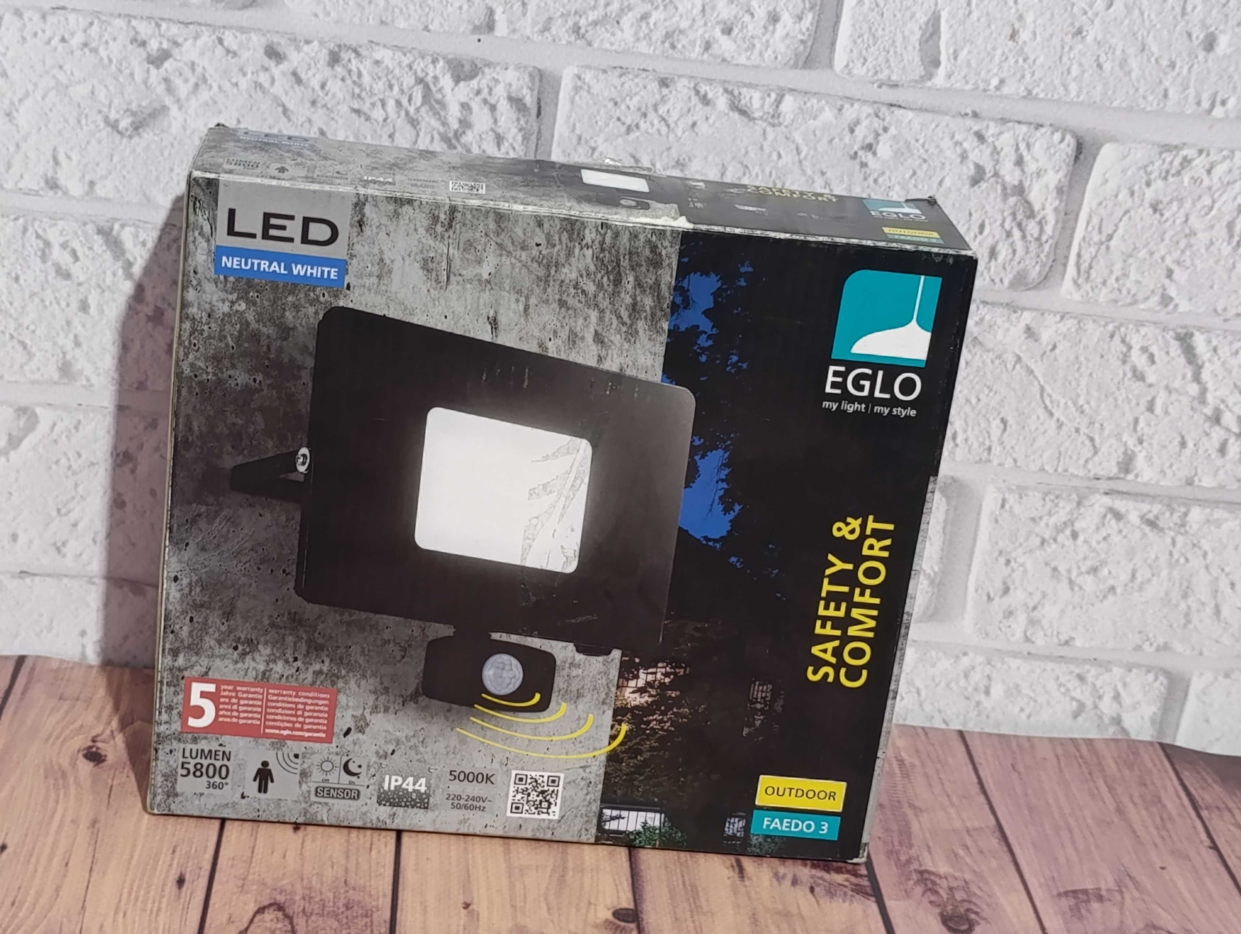 FAEDO 3 LED 53W - naświetlacz z czujnikiem ruchu czarny