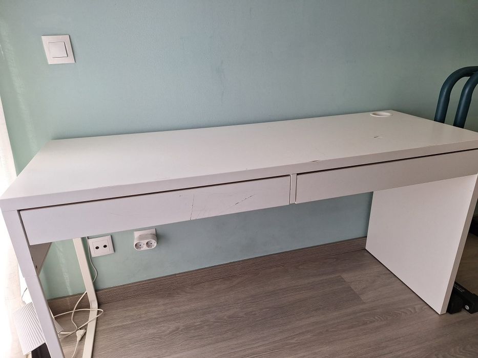 MICKE Secretária, branco, 142x50 cm