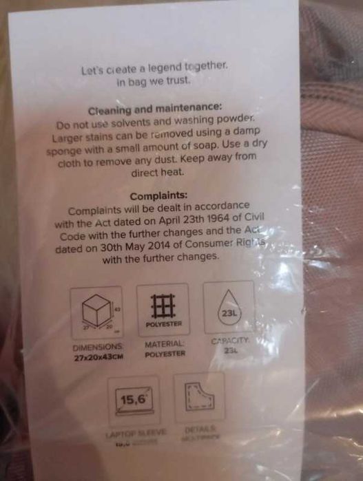 Plecak podróżny Puccini różowy