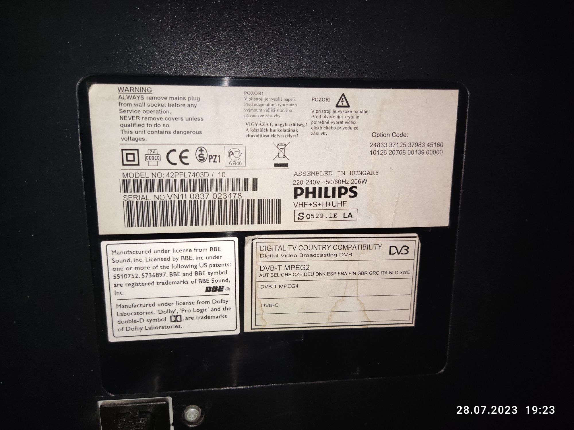 Telewizor Philips 42PFL7403d/10 - USZKODZONY